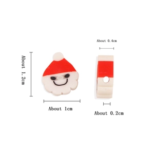 Size dimensions of Santa Claus polymer clay beads for DIY jewelry making and crafts