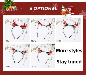 Vue détaillée des serre-têtes de Noël avec dimensions et poids pour cinq styles différents