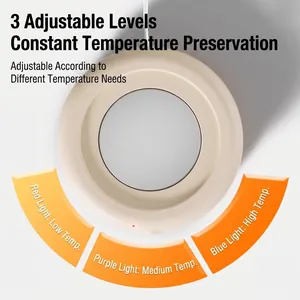 Chauffe-eau à température constante pour animaux avec 3 réglages et design de disque blanc crème