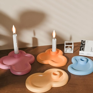 Cloud-shaped candle holders in matte colors for modern minimalist home decor
