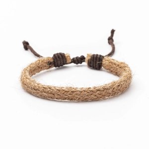 Retro multi-layer leather bracelet with hemp rope weave and poker card charm details