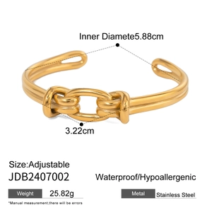 Verstellbarer goldener Edelstahl-Armreif mit einem stilvollen Doppelknoten-Design