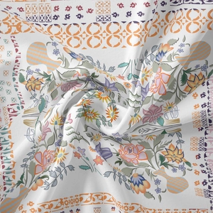 Detailed close-up showing soft texture and vintage mandala pattern of the tapestry fabric