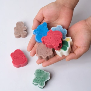 Ensemble de moules en silicone pour bougies de Noël avec Père Noël, bonhomme de neige et sapin
