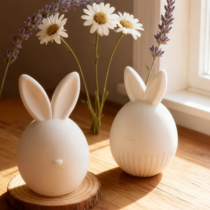 Easter faceless bunny candle silicone molds for DIY rabbit plaster crafts and decor
