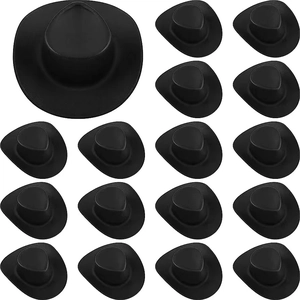 Set of 19 black mini disco cowgirl hats for space themed party western decorations