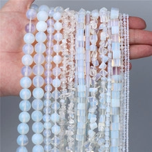 Macro shot of translucent moonstone beads showing multiple shapes and glossy textures