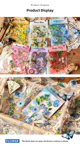 Macro shot of vintage floral translucent stickers with intricate butterfly and flower patterns