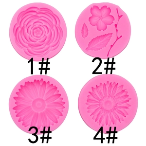 Bloem Siliconen Vorm Roos Zonnebloem Sakura Voor Fondant Chocolade Taart Decoratie DIY Klei Hars Roze
