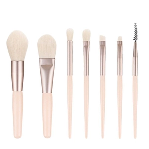 8-piece pink and rose gold mini makeup brush set for foundation and eyeshadow