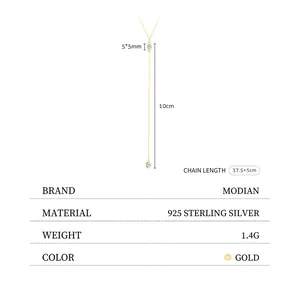 925 Sterling silver gold Y-shaped necklace with round geometric charms and long chain