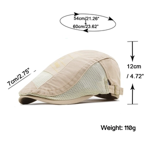 Stilvolle beige Herren-Schiebermütze mit atmungsaktivem Mesh-Seitenteil und verstellbarem Gurt