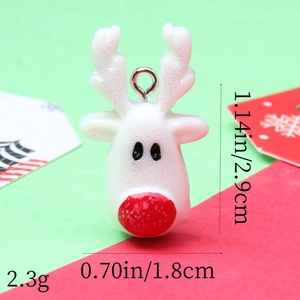 Christmas reindeer resin pendant size detail 1.14x0.7in and 2.3g weight for DIY jewelry