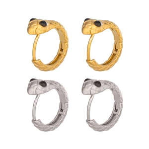 Minimalistische Schlangenohrringe mit Diamantakzenten in Gold und Silber-Finish