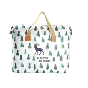 Thick non-woven storage bag with pine and deer print for home organization and moving