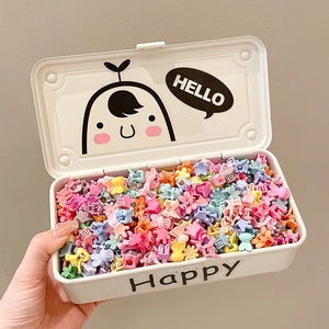 Mini Hair Claw Clips Resin Candy Color Flower Star Rabbit Shape Toddler Kids Girls Hair Accessories Tiny Small Cute Styling