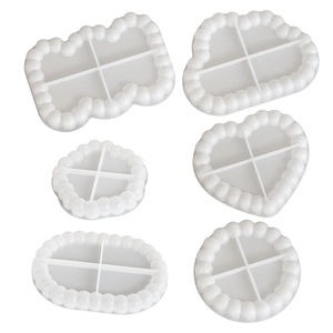 6-delige set geometrische siliconen mallen voor DIY resin onderzetters en opbergtrays