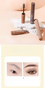 Waterproof eyebrow gel with four brown shades and spiral brush for natural 3D brows