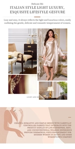 Italian style champagne gold silk satin slip dress and matching robe sleepwear set