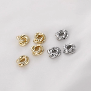 14k gold filled and silver twisted metal knot beads for DIY jewelry making