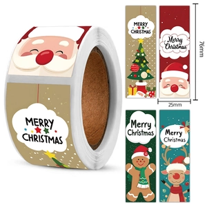 Weihnachten Rollenaufkleber Feiertag Dekorative Klebeetiketten Süße Cartoon Santa Elk Planer Material Schreibwaren Zubehör