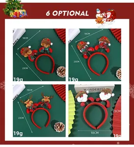 Christmas headbands with reindeer and bear designs, sized 18x23cm for holiday parties