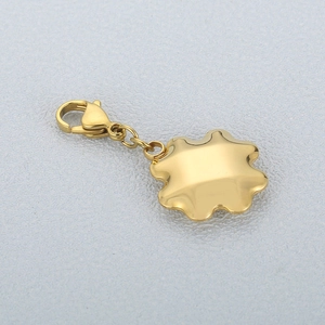 Golden cloud-shaped stainless steel pendant keychain with a secure lobster clasp closure