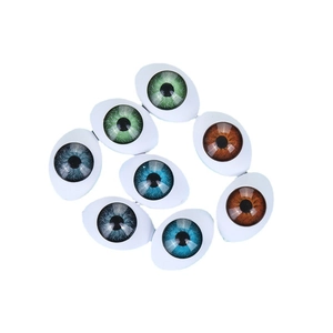 8-piece set of oval acrylic toy doll eyes in blue green and brown for DIY doll making