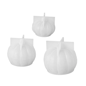 Set of three 3D pumpkin silicone molds for DIY candles and resin crafts in three sizes