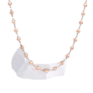 Elegant rose gold titanium necklace featuring a continuous heart-shaped link design