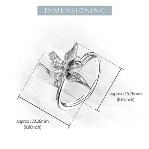 Detailed size chart showing iris ring dimensions in millimeters and inches