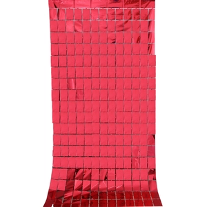 Sparkling red foil square fringe curtain background for birthday party decorations