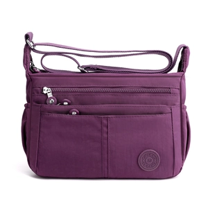 Bolso Bandolera De Nailon Para Mujer Con Múltiples Bolsillos Gran Capacidad Impermeable Viaje Casual Color Sólido