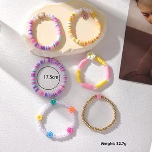 Detail view of 6-piece bohemian charm bracelets weighing 32.7g and 17.5cm long