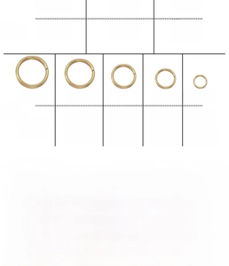 Detailed sizing chart for stainless steel jump rings with various wire diameters