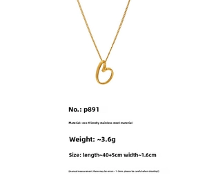 Detailed view of irregular 18k gold plated stainless steel heart necklace with dimensions