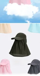 Breathable mesh fabric detail of multi-functional outdoor sun hat with neck protection