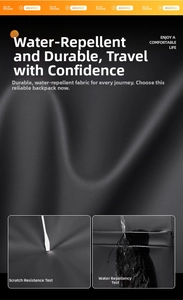 Close-up of waterproof and scratch-resistant fabric for large capacity travel backpack