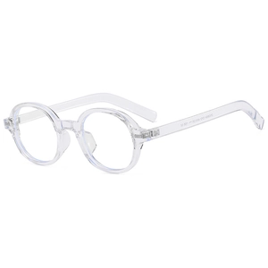 Minimalist round transparent blue light blocking glasses with lightweight frame SM3884