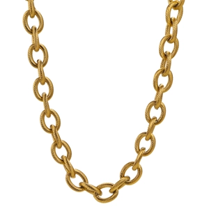 13mm gold stainless steel chunky curb chain necklace with spiral twisted link texture