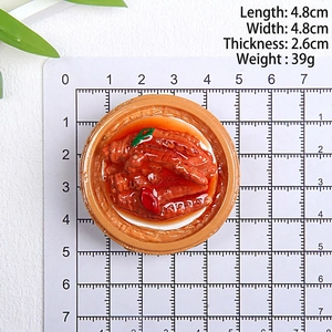 Top view of realistic resin steamed chicken feet model with dimensions on grid