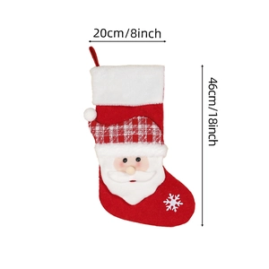 Classic 18 inch red and white knit Christmas stocking hanging decoration for home decor