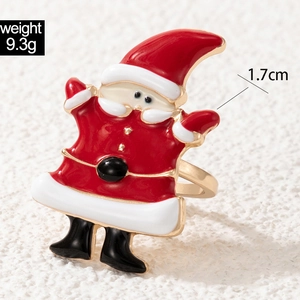 Macro detail of Santa Claus enamel ring showing 9.3g weight and 1.7cm width dimensions