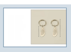 Detailed size specifications for stainless steel hollow wing pendant hoop earrings