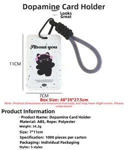 Detailansicht Cartoon-Katzen-Kartenhalter mit Lanyard, aus robustem ABS und Polyester