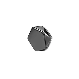 Minimalistischer schwarzer hexagonaler Magnet-Ohrclip mit poliertem Metall-Finish