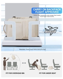 Mochila de cabina aprobada para vuelos, cabe en el maletero y bajo el asiento