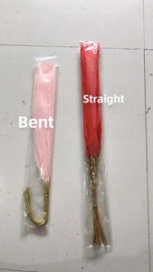 Detail of 55cm artificial pampas grass in pink bent and red straight decorative styles