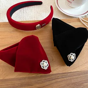 Pince À Cheveux Camélia En Velours Et Bandeau Accessoires De Cheveux Vintage Français Élégants Avec Fleur En Alliage De Künstliche Perles