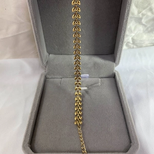 French style wheat ear pattern gold bracelet in titanium steel for women with adjustable chain